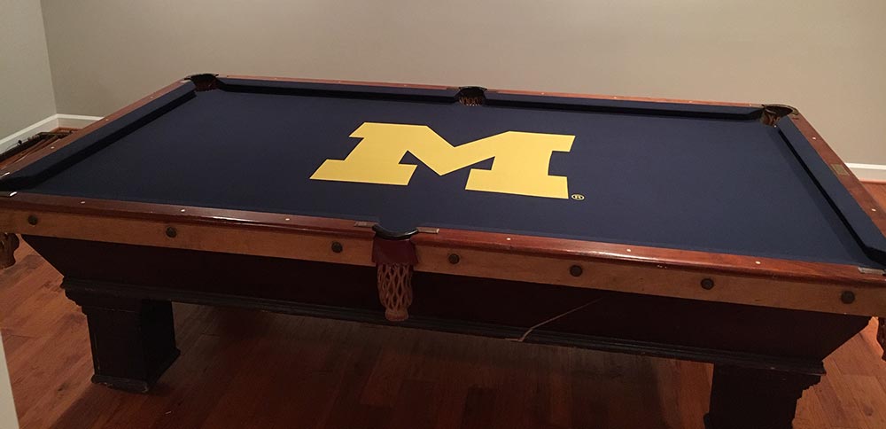 Michigan Wolverines pool table felt